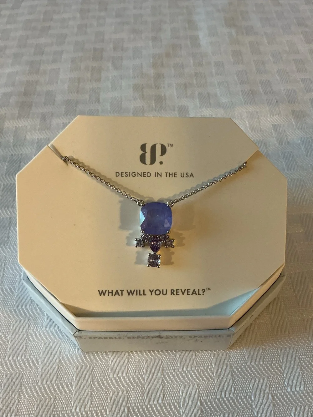 BP “Endless Daydreams” Lab Created Fluorite Fused Quartz Rhodium Plated Necklace